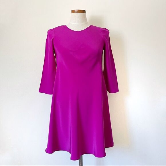 Amanda Uprichards Pink 100% Silk Mini dress X Small preowned - Picture 3 of 5
